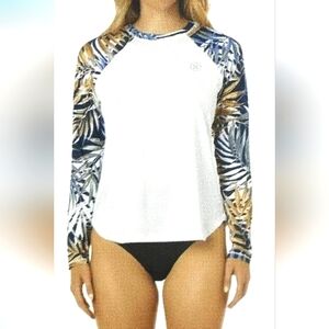 Hurley UPF 50+ "Scattered Palms" Long Sleeved Shirt, Size Large RN#103658